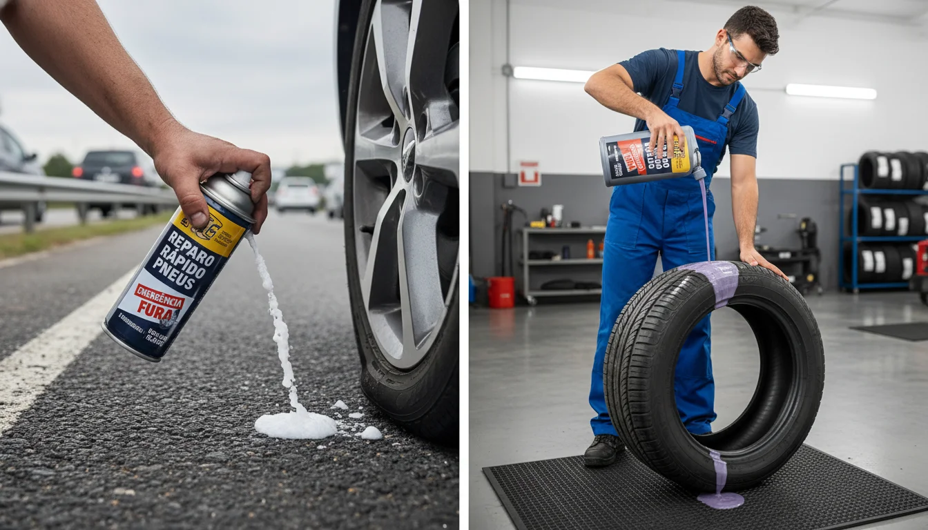 qual a diferença entre reparador de pneu e selante